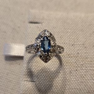 Blue Topaz Marquis Sterling Silver SZ 6